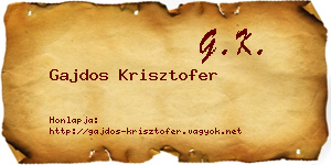 Gajdos Krisztofer névjegykártya