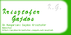 krisztofer gajdos business card